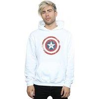 Marvel Men's Captain America Civil War Distressed Shield Hoodie in White | Size: XL