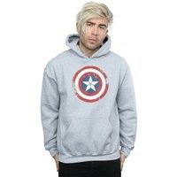 Marvel Men's Captain America Civil War Distressed Shield Hoodie in Grey | Size: Large