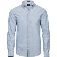TEE JAYS Men's Perfect Long Sleeve Oxford Shirt in Light Blue | Size: Large