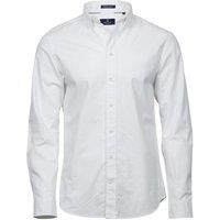 TEE JAYS Men's Perfect Long Sleeve Oxford Shirt in White | Size: Medium