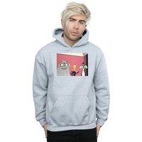 Looney Tunes Men's Christmas Postcard Hoodie in Grey | Size: 4XL