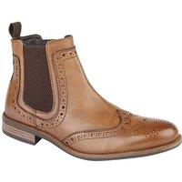 Roamers Men's High Brogue Chelsea Boot in Tan | Size: 8