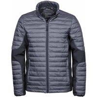 TEE JAYS Men's Teejays Padded Full Zip Crossover Jacket in Pale Grey | Size: Small