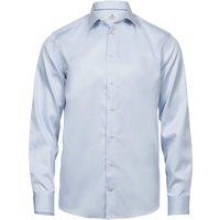 TEE JAYS Men's Luxury Comfort Fit Long Sleeve Oxford Shirt in Light Blue | Size: Small
