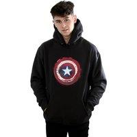 Marvel Men's Captain America Splatter Shield Hoodie in Black | Size: XL