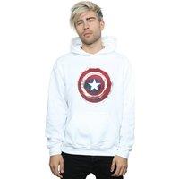 Marvel Men's Captain America Splatter Shield Hoodie in White | Size: XL