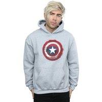 Marvel Men's Captain America Splatter Shield Hoodie in Grey | Size: XL