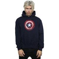 Marvel Men's Captain America Splatter Shield Hoodie in Navy | Size: 2XL