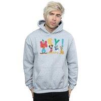 Disney Men's Mickey Mouse Friends Hey Hoodie in Grey | Size: 5XL
