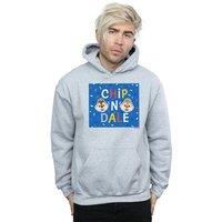 Disney Men's Chip N Dale Blue Frame Hoodie in Grey | Size: Large