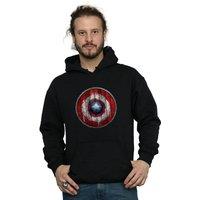 Marvel Men's Captain America Wooden Shield Hoodie in Black | Size: 2XL