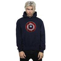 Marvel Men's Captain America Wooden Shield Hoodie in Navy | Size: Large