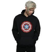 Marvel Men's Captain America Pixelated Shield Hoodie in Black | Size: Medium
