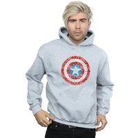 Marvel Men's Captain America Pixelated Shield Hoodie in Grey | Size: XL
