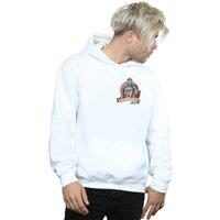 Marvel Men's Captain America Tattoo Breast Print Hoodie in White | Size: XL