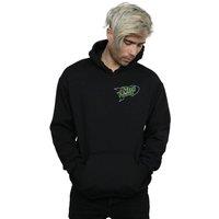 Disney Men's Toy Story Neon Pizza Planet Breast Print Hoodie in Black | Size: 2XL