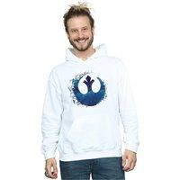 Disney Men's Star Wars The Rise Of Skywalker Resistance Symbol Wave Hoodie in White | Size: 5XL