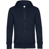 B&C Men's King Zipped Hooded Sweat in Navy | Size: XS
