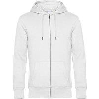 B&C Men's King Zipped Hooded Sweat in White | Size: 3XL