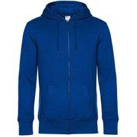 B&C Men's King Zipped Hooded Sweat in Blue | Size: XS