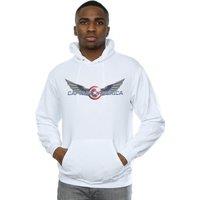 Marvel Men's Falcon & The Winter Soldier Captain America Logo Hoodie in White | Size: 2XL