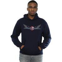 Marvel Men's Falcon & The Winter Soldier Captain America Logo Hoodie in Navy | Size: 2XL
