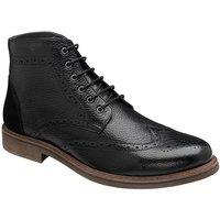 Frank Wright Men's 'Magnus' Leather Brogue Ankle Boot in Black | Size: 7