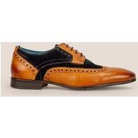 Oswin Hyde Men's Miles Leather Derby Brogue in Dark Navy | Size: 10
