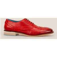 Oswin Hyde Men's Winston Leather Oxford Brogue in Red | Size: 11