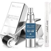 me pure Men's CIT PLATINUM GENTLEMEN KIT 0.5 mm - Microneedling Derma Roller Kit in Silver-Blue