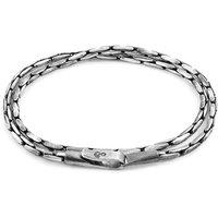 ANCHOR & CREW Men's Mizzen Double Sail Silver Chain Bracelet | Size: 19 cm