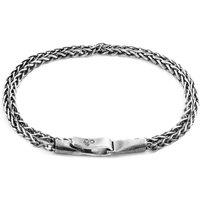 ANCHOR & CREW Men's Staysail Double Sail Silver Chain Bracelet | Size: 23 cm