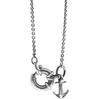 ANCHOR & CREW Men's Clyde Anchor Signature Silver Necklace Pendant | Size: 18 inches