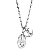 ANCHOR & CREW Men's London Pulley Silver Necklace Pendant | Size: 20 inches