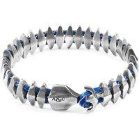 ANCHOR & CREW Men's Delta Anchor Maxi Silver & Braided Leather Bracelet in Blue | Size: 23 cm