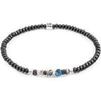 ANCHOR & CREW Men's Paralana Silver & Stone Bracelet in Grey | Size: 23 cm