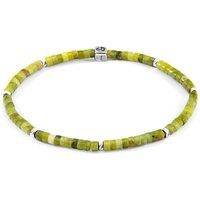ANCHOR & CREW Men's Tekapo Silver & Stone Bracelet in Green | Size: 19 cm