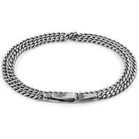 ANCHOR & CREW Men's Crossjack Double Sail Silver Chain Bracelet | Size: 19 cm