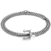 ANCHOR & CREW Men's Union Anchor Double Silver Chain Bracelet | Size: 23 cm