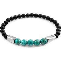 ANCHOR & CREW Men's Hukou Silver & Stone Bracelet in Blue | Size: 21 cm