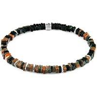 ANCHOR & CREW Men's Innot Silver & Stone Bracelet in Red | Size: 19 cm