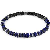 ANCHOR & CREW Men's Innot Silver & Stone Bracelet in Blue | Size: 23 cm