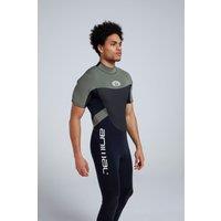 Animal Men's 'Logan' Lightweight Thick Stretchy Short Sleeve Back Zip Full Wetsuit in Black | Size: XS