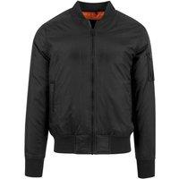 Build Your Brand Men's Contrast Bomber Jacket in Black | Size: Large