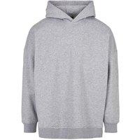 Build Your Brand Men's Oversized Cut-On Hoodie in Grey | Size: 5XL