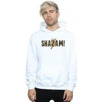 DC Comics Men's Shazam Text Logo Hoodie in White | Size: 2XL
