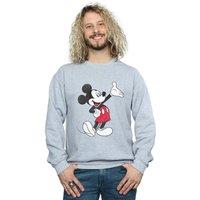 Disney Men's Traditional Wave Mickey Mouse Sweatshirt in Grey | Size: XL
