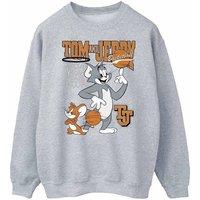 Tom & Jerry Men's Spinning Basketball Sweatshirt in Grey | Size: XL
