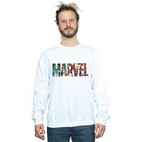 Marvel Comics Men's Infill Logo Sweatshirt in White | Size: 3XL