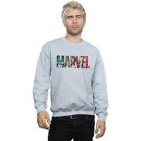 Marvel Comics Men's Infill Logo Sweatshirt in Grey | Size: 3XL